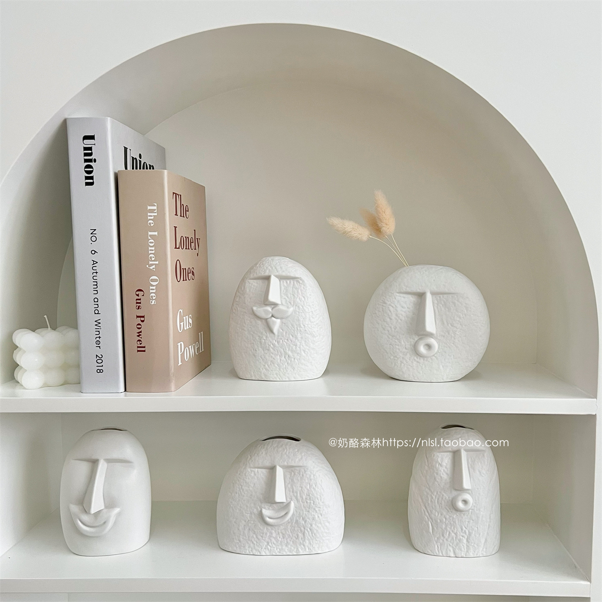 北歐ins風人臉陶瓷花瓶 家居客廳擺飾 自由組合