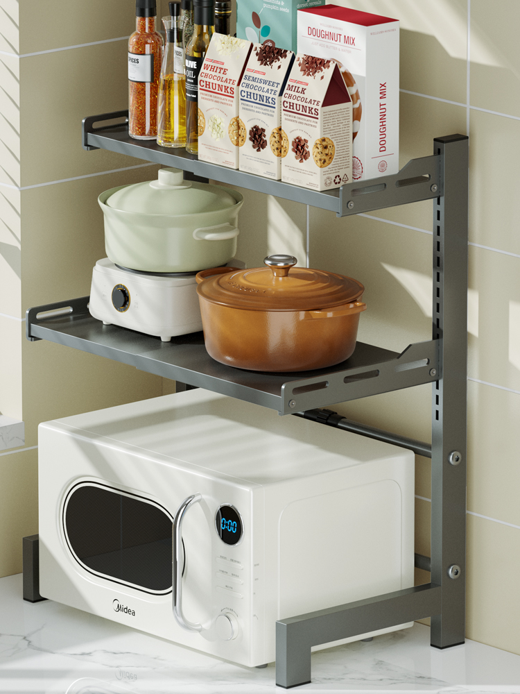 廚房多層收納置物架微波爐烤箱支架三層收納層架 (8.3折)