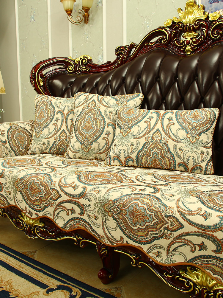 美式奢華防滑沙發墊笠全包雪尼爾材質 歐式風格