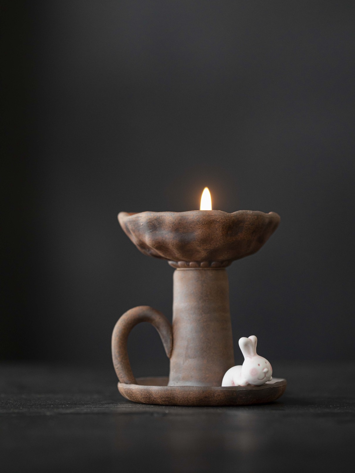復古中式陶瓷老巖泥燭臺 適用異形塊狀枝形杯狀蠟燭