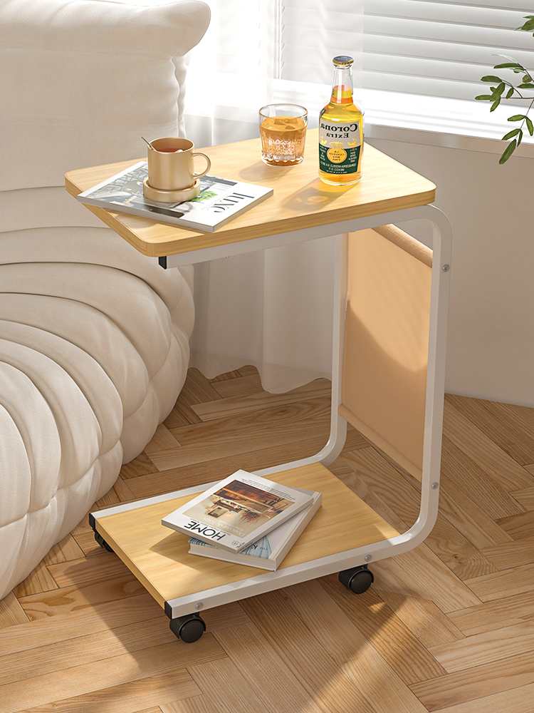 多功能茶几 移動帶輪簡約床邊桌小邊櫃 現代客廳沙發邊幾 (4.2折)
