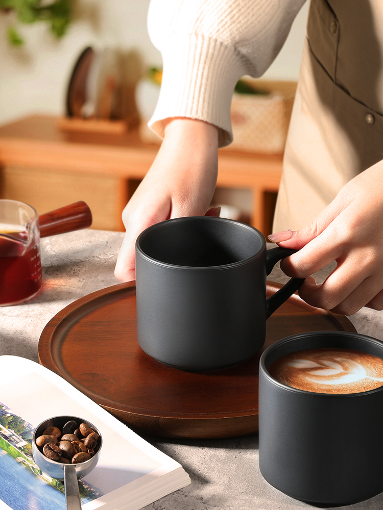 日式純色陶瓷咖啡杯馬克杯 精緻拿鐵下午茶茶具