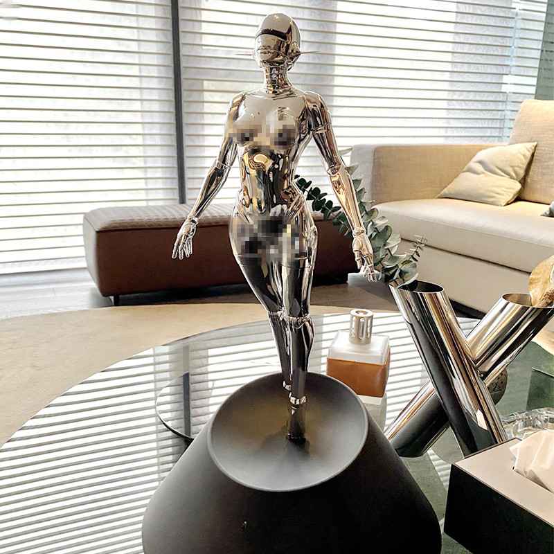 簡約現代藝術雕塑樹脂電鍍客廳玄關桌面擺件