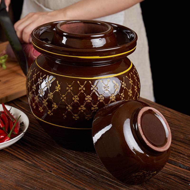 復古風陶瓷密封罐 家用帶蓋醃雞蛋泡菜鹹鴨蛋老式豆瓣醬罐