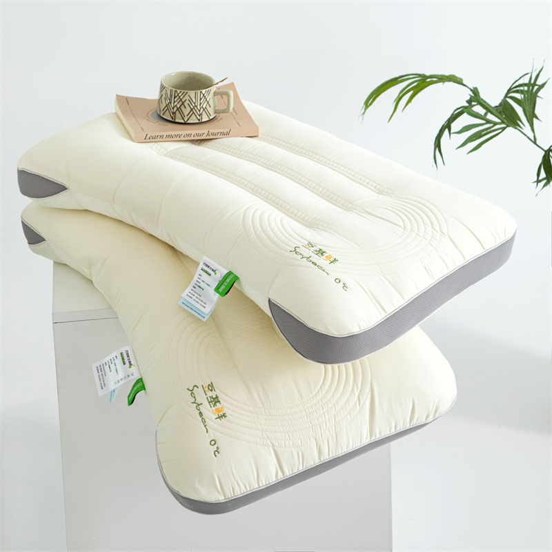大豆纖維枕頭芯 溫馨助眠 護頸單人全棉舒適健康枕頭