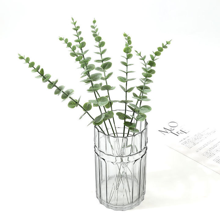 仿真尤加利葉塑料綠植植物造景插花配飾桌面擺件婚慶花牆裝飾