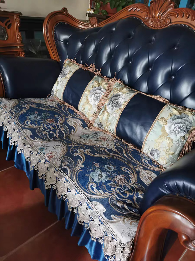 歐式皮革防滑沙發墊套組合奢華高檔四季適用貴妃沙發坐墊