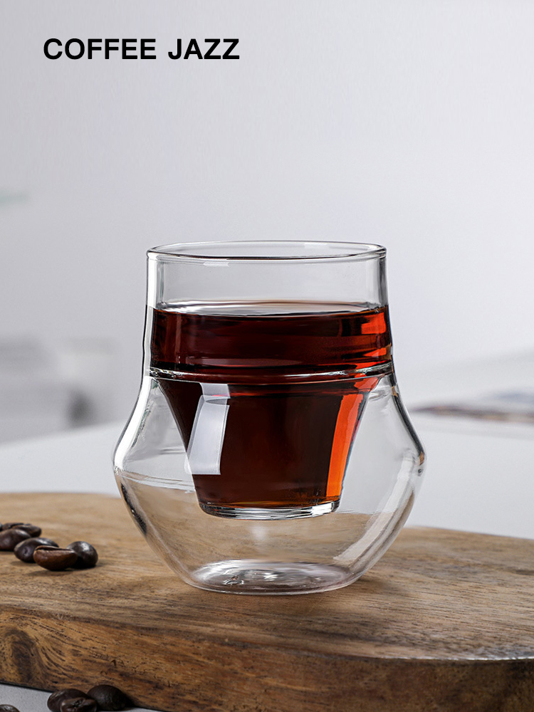 歐式風格雙層防燙掛耳咖啡杯玻璃材質耐高溫可隔熱牛奶適用於居家或辦公室使用