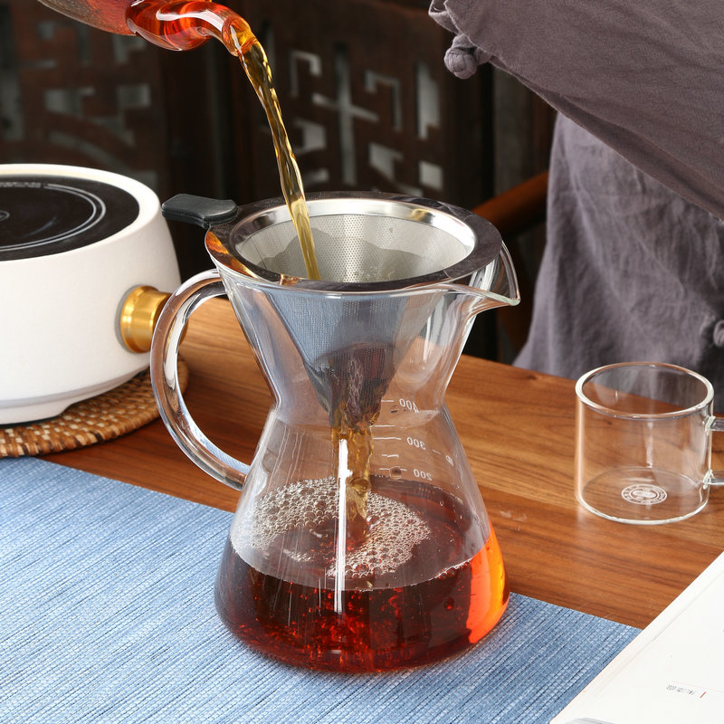 歐式風格手衝咖啡壺玻璃材質適合美式咖啡300ML400ML500ML800ML多種容量可選 (8.1折)