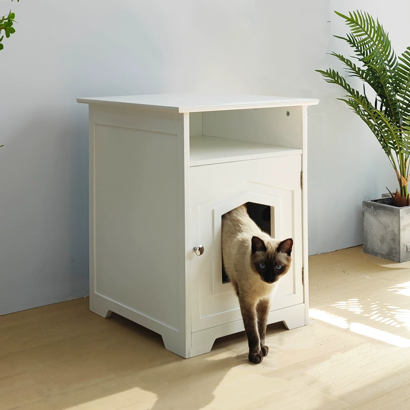 寵物床頭貓櫃室內貓窩貓產房貓廁所貓籠子沙發邊櫃貓砂盆櫃子