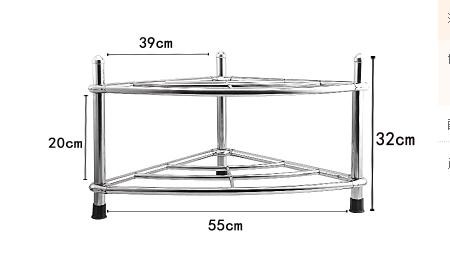 304不鏽鋼落地置物架可調高度多層加厚加強承重廚房衛生間適用