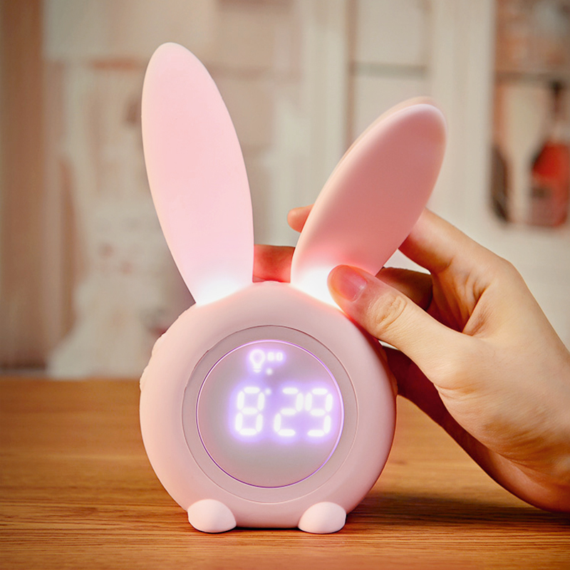可愛兔子造型智慧鬧鐘學生專用起床神器男孩女孩兒童電子鬧鈴靜音