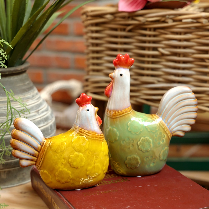 工藝品大吉大利陶瓷雞擺件美式風格客廳餐廳裝飾品 (8.3折)