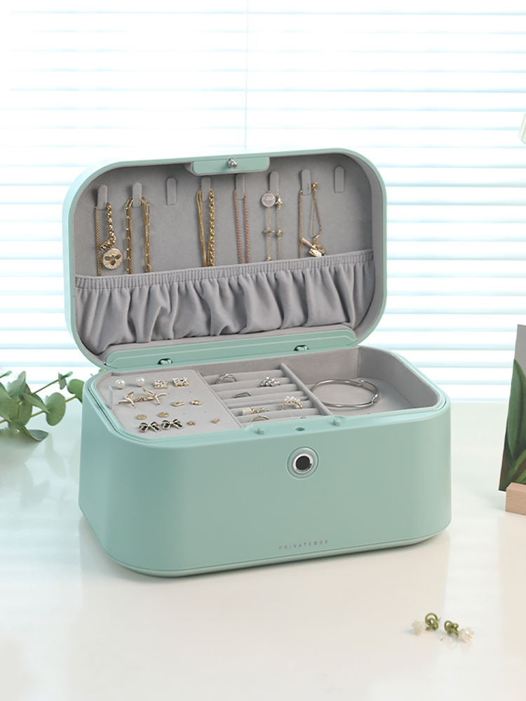 神指帶鎖項鍊高檔保險箱首飾盒 簡約風格其他材質 馬卡龍色 臥室適用