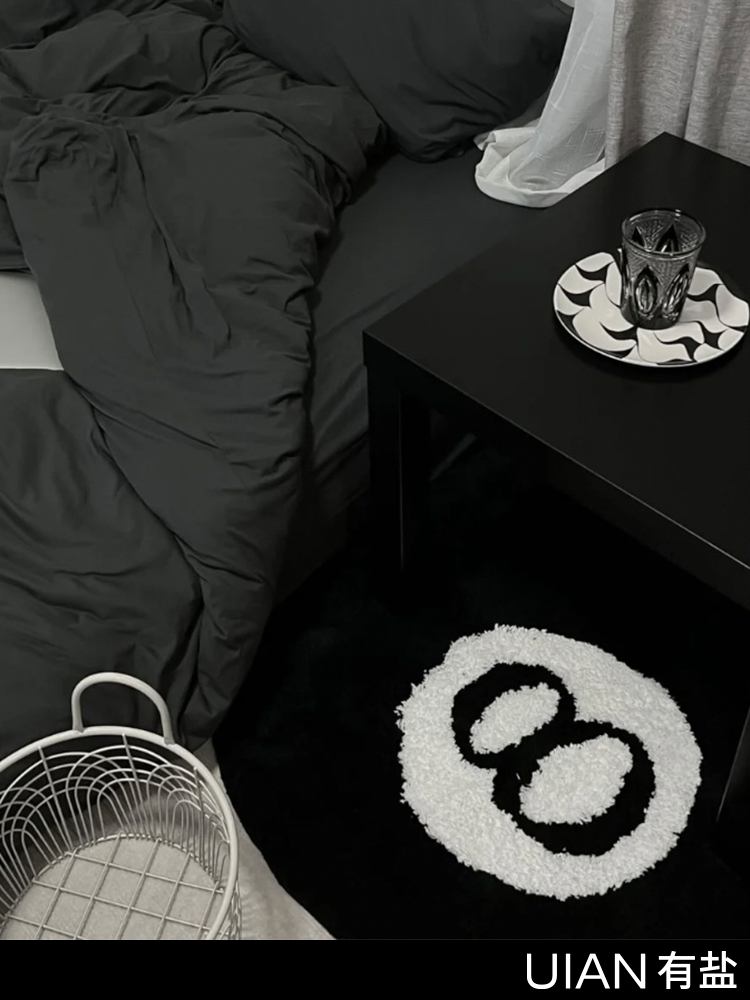 簡約圓形地毯 混紡材質耐磨機洗適合臥室客廳