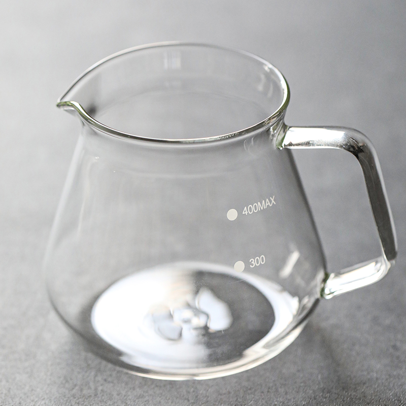清新韓風透明方把手美式玻璃咖啡壺刻度手衝壺