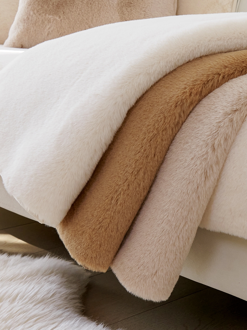 北歐風皮草兔毛沙發墊輕奢質感冬季保暖防滑