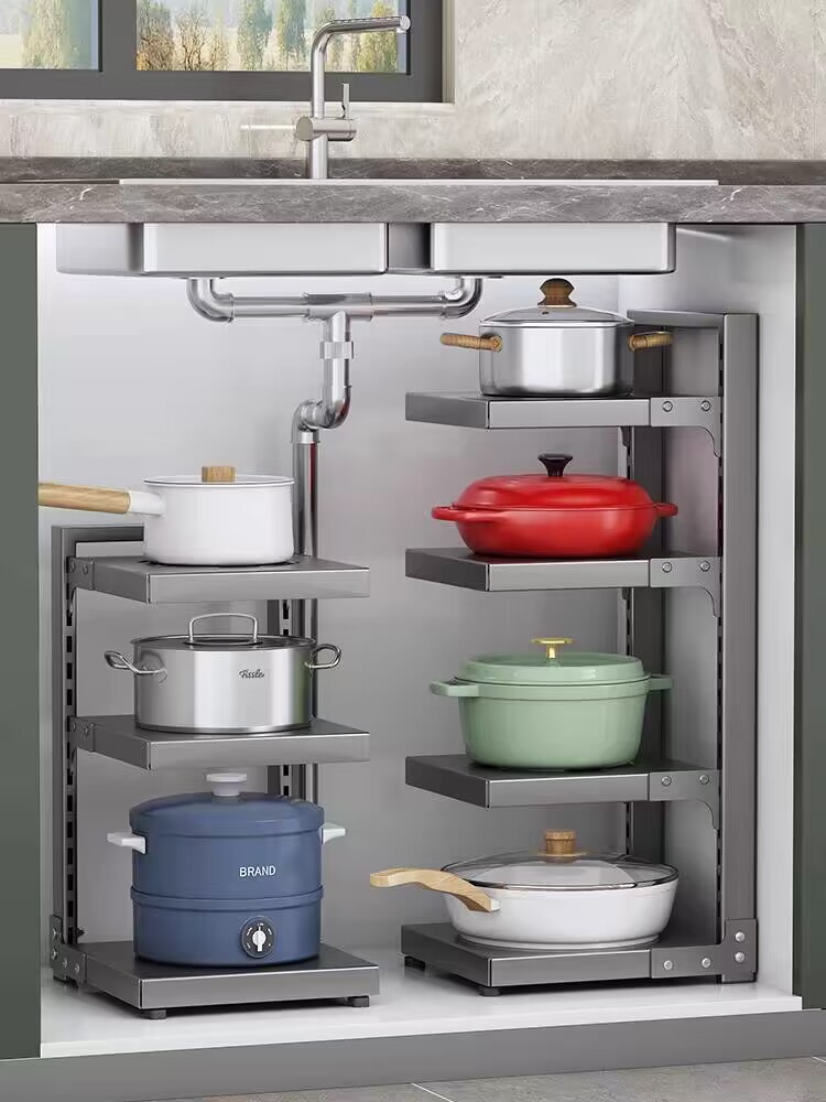 實用廚房置物架多功能下水槽鍋具收納架