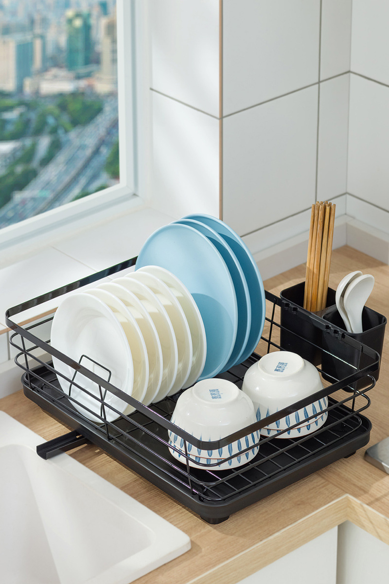 廚房瀝水層架收納籃 碗筷餐具專用 單層雙層可選