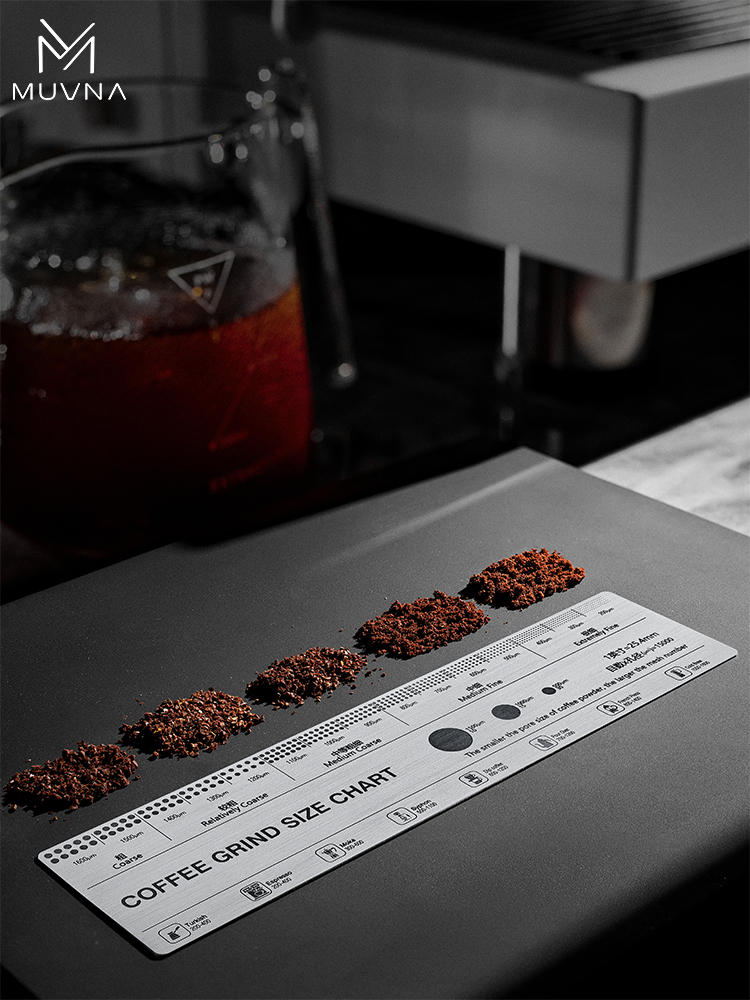 咖啡研磨粗細對比卡 手沖咖啡粉末參考尺 配套器具