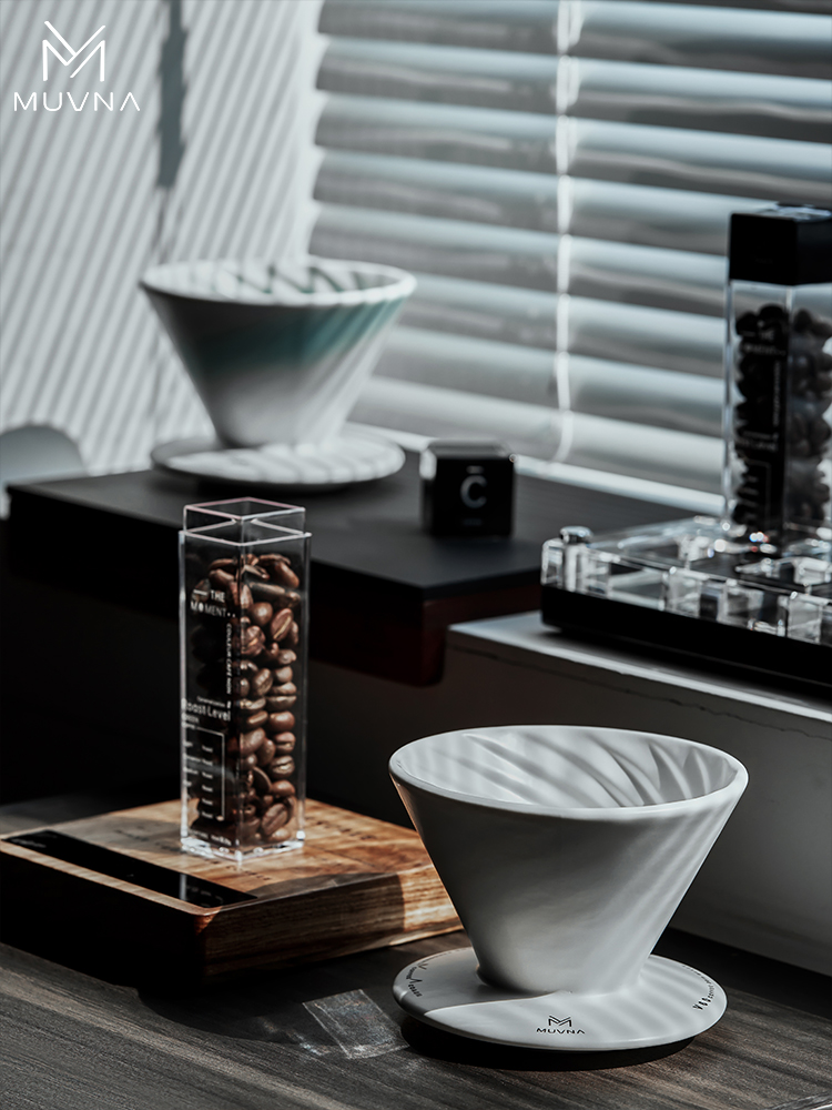 V60手衝咖啡陶瓷濾杯套裝 星渦濾杯 時尚設計 家用辦公室適用