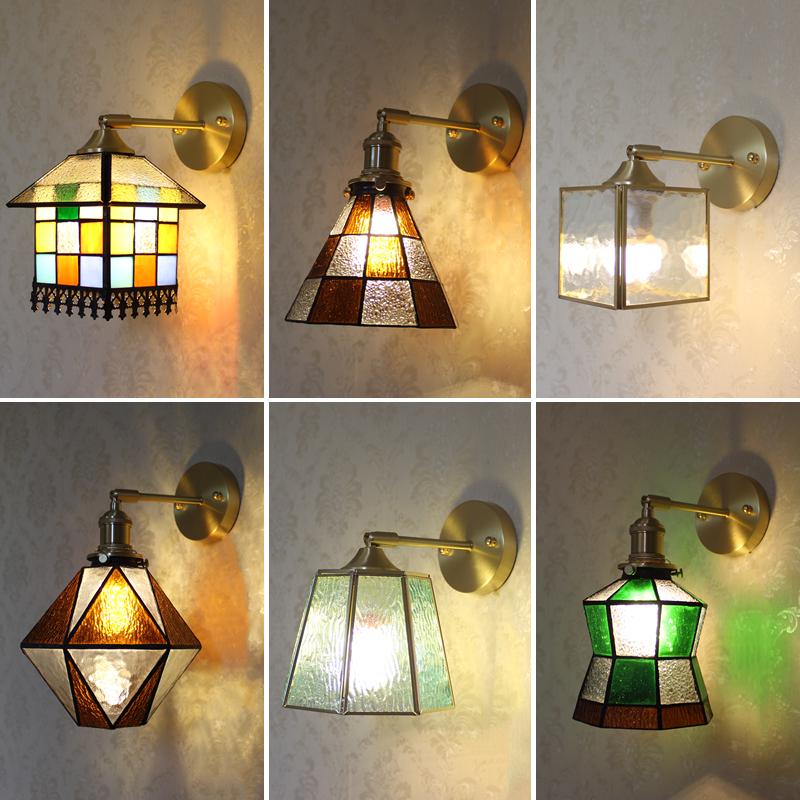歐式壁燈 裝飾臥室客廳 銅製貝殼鏡前燈