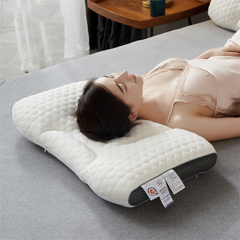 泰國天然乳膠枕蜂巢方格款 單人雙人護頸椎枕助眠記憶枕