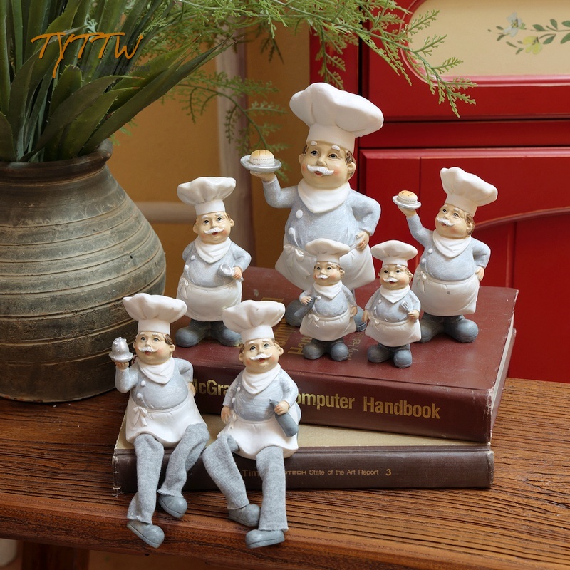 廚師人物模型公仔 裝飾蛋糕店餐廳飯店創意廚房桌面擺件