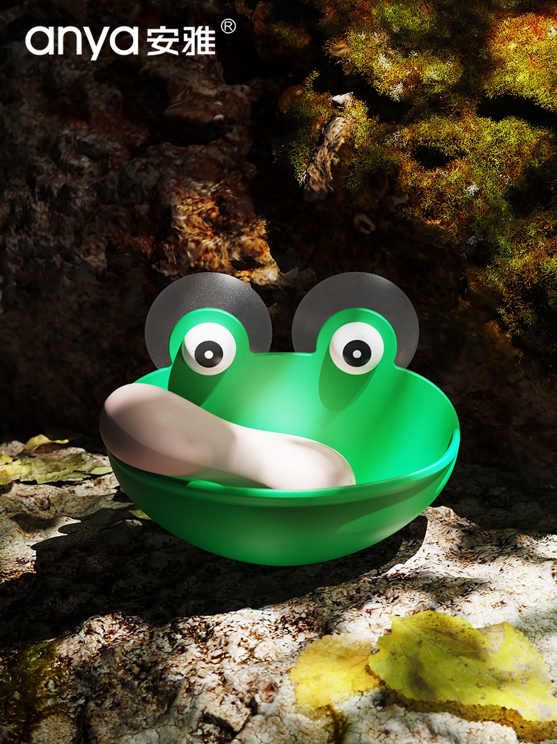 創意青蛙造型吸盤壁掛式香皂盒可愛卡通風浴室用品收納好幫手 (8.3折)