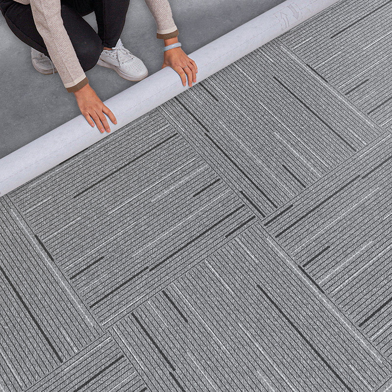 水泥地直接鋪 貼紙防水耐磨 自粘地板貼 家用塑料地毯 pvc地板 恆踏地毯紋加厚新款