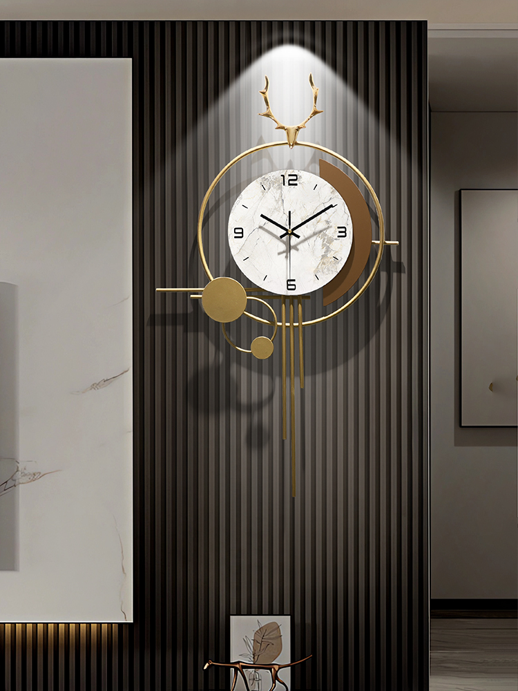 北歐風格客廳掛鐘簡約現代餐廳時鐘創意裝飾免打孔
