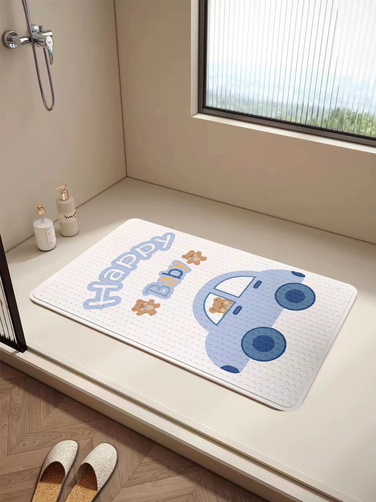 卡通風格 PVC 材質 防滑防摔 家用衛浴地墊 兒童成人浴室洗澡墊 (8.3折)