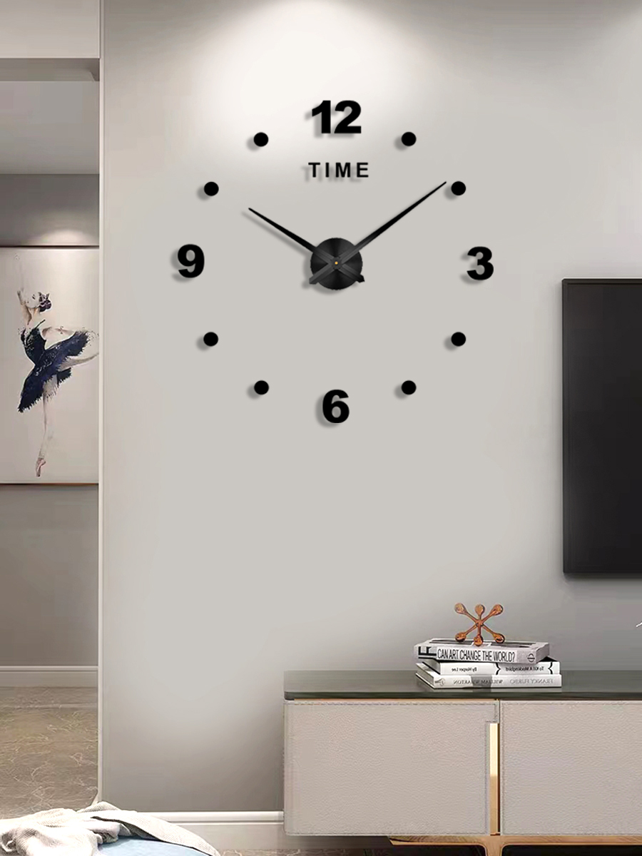 簡約時尚個性時鐘 客廳3D立體創意藝術牆貼掛鐘 (6.8折)