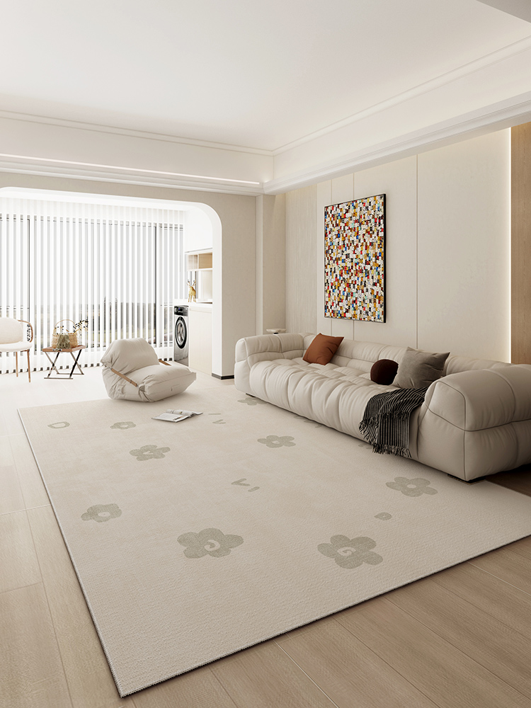 輕法式田園風格地毯適合客廳茶几床邊免打理多種尺寸選擇