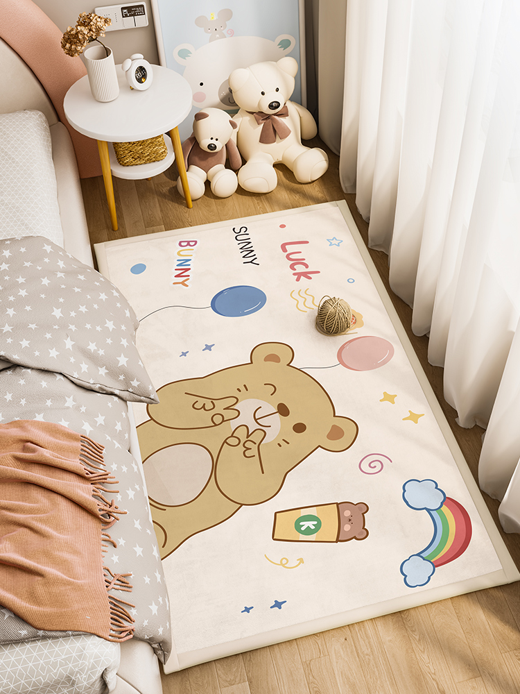 風格地毯 保障嬰兒床邊防摔 臥室床下寶寶地墊兒童爬行墊