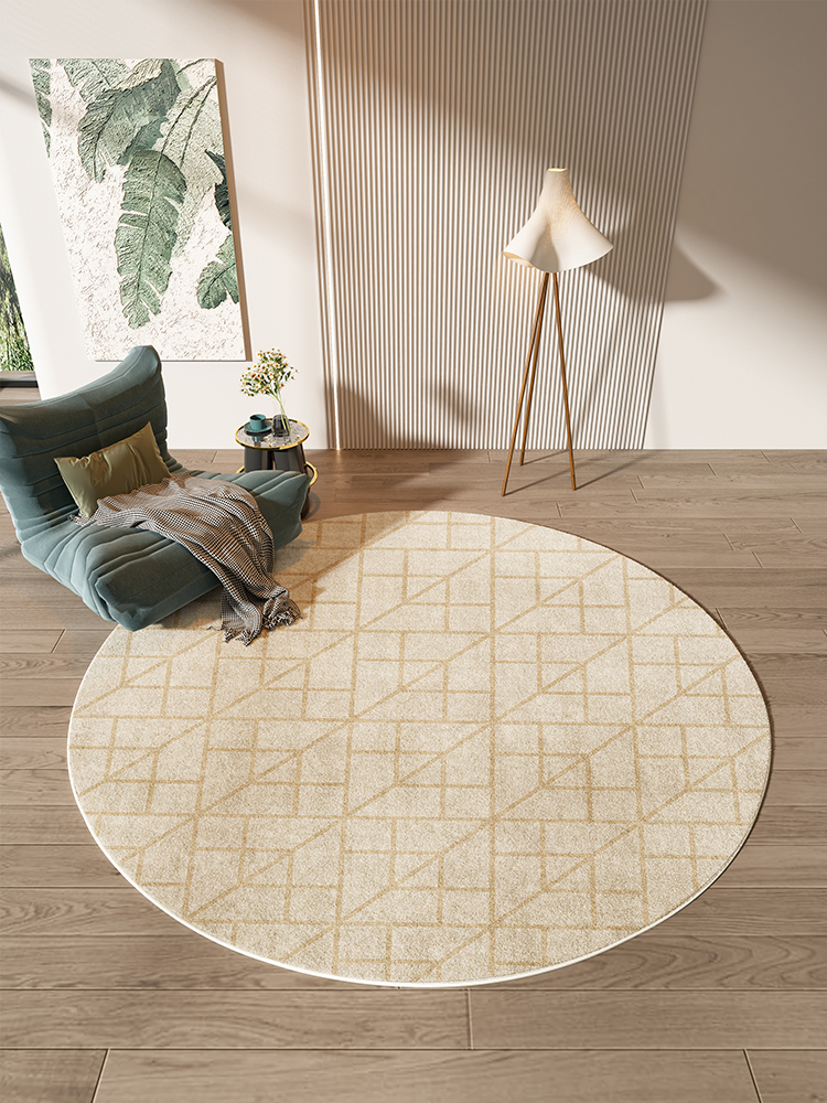 最撫凡人心圓形仿羊絨地毯客廳臥室書房皆可使用防滑隔涼打造溫馨舒適的家居氛圍