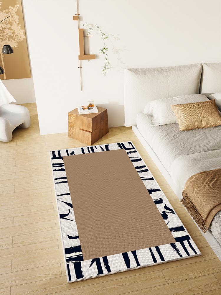 現代簡約風格地毯混紡材質適用於臥室客廳酒店等空間防滑墊子高級感乾洗可機洗可手洗可吸塵