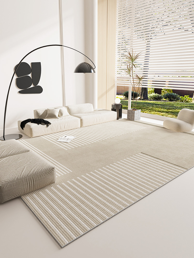 簡約地墊家用客廳沙發茶几毯耐髒臥室房間高級感地毯創意簡約條紋地墊
