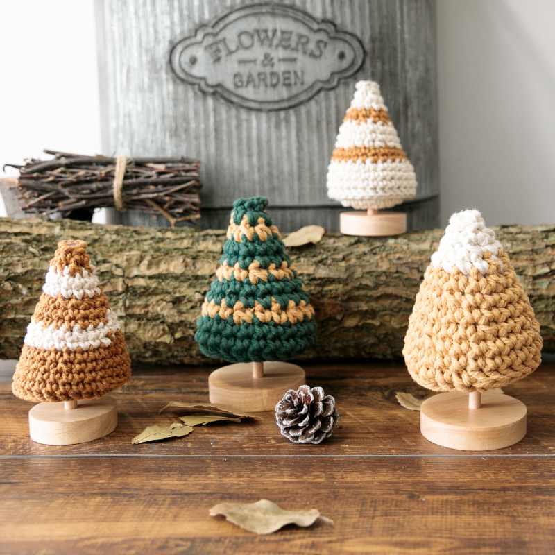 毛絨材質植物外觀聖誕裝飾品純手工編織北歐風格適用於桌面