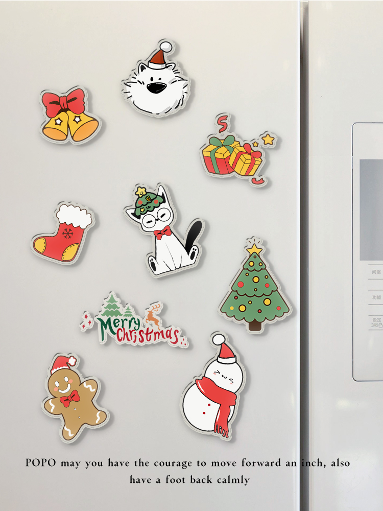聖誕節裝飾冰箱貼高顏值個性創意壓克力材質可愛趣味擺件聖誕氣氛滿滿 (8.3折)