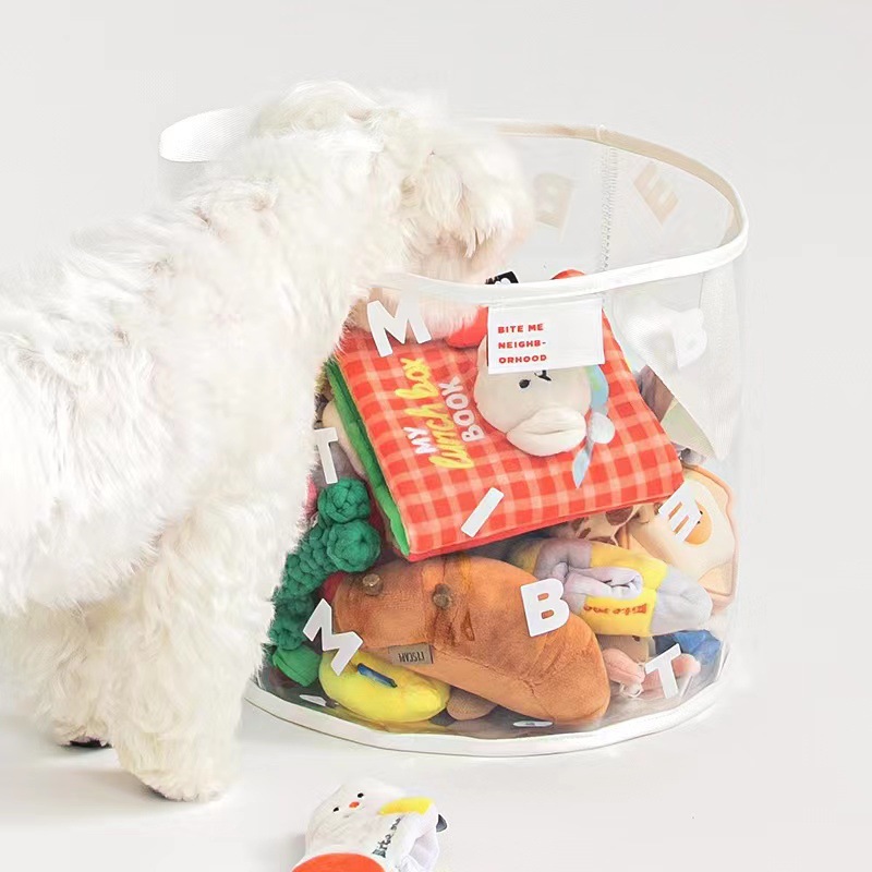ins風pvc寵物收納籃 手提式零食玩具雜物收納箱