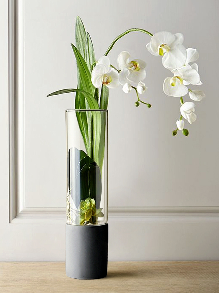簡約風格玻璃花瓶透明花器裝飾時尚插花水培多肉花盆創意直筒北歐風情