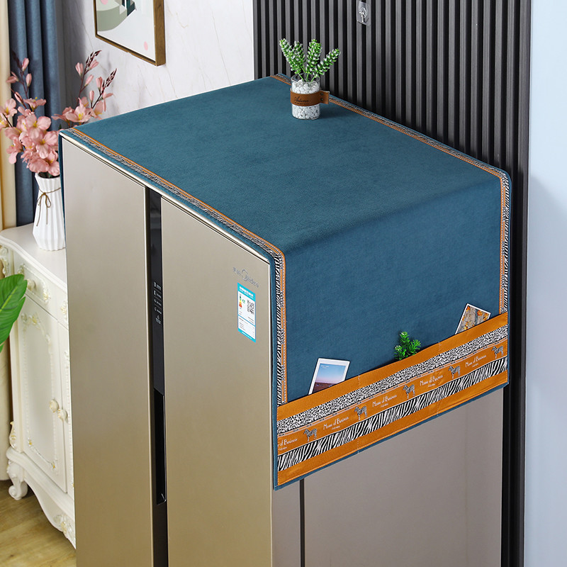 簡約現代風格 防滑雙開門洗衣機保護罩冰箱蓋布 萬能蓋巾