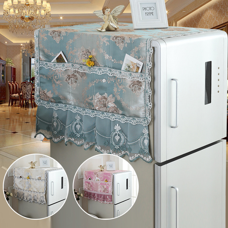 歐式雙門對開門冰箱蓋佈佈藝雙開門單開門防塵罩蓋巾冰櫃洗衣機簾