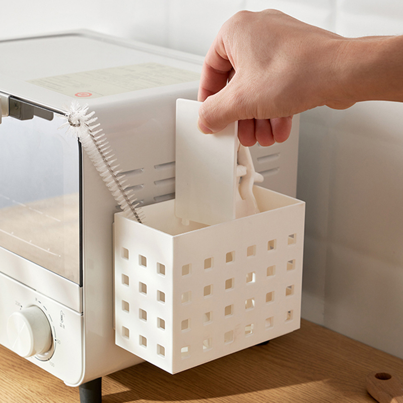 簡約風塑料收納盒冰箱側面磁吸穩固不掉落廚房小物收納好幫手