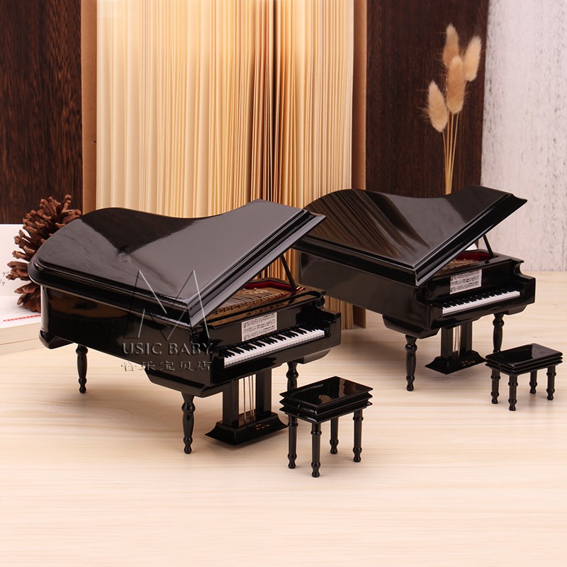 樂器風格創意擺件迷你鋼琴模型夢幻禮物仿真音樂盒