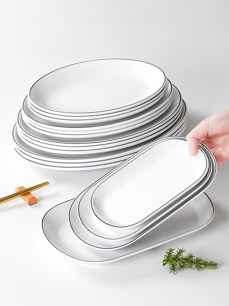 美式輕奢密胺餐盤 8英寸長方形餐盤 家用商用涼菜盤
