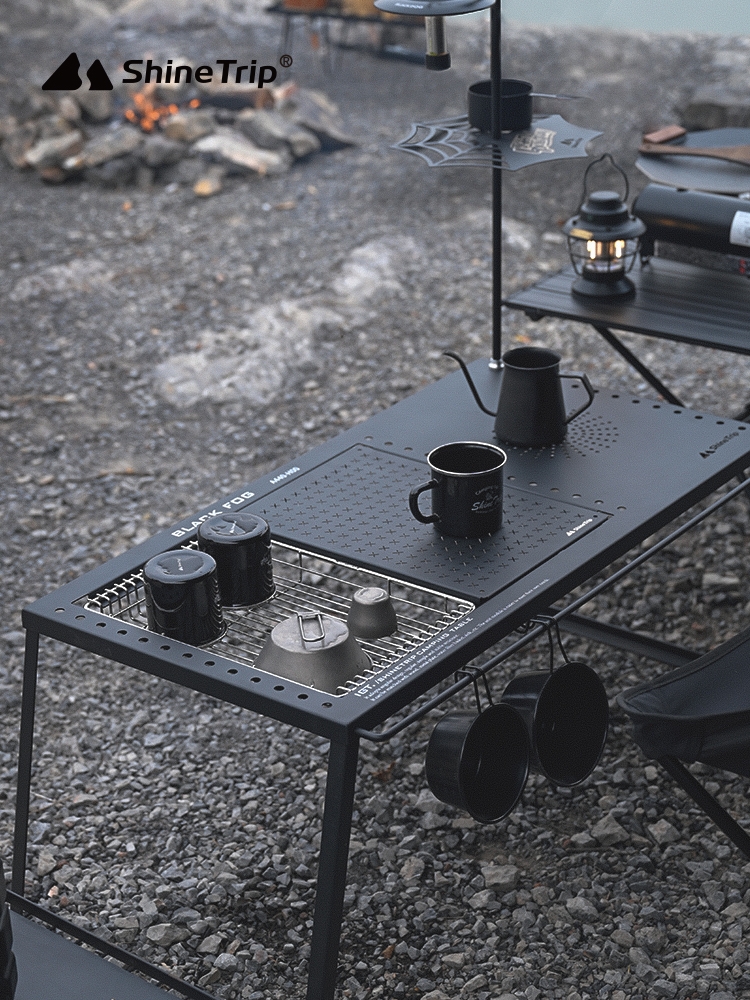 ShineTrip山趣戶外IGT桌子便攜式組郃桌可折曡露營野營野餐燒烤爐 (1折)