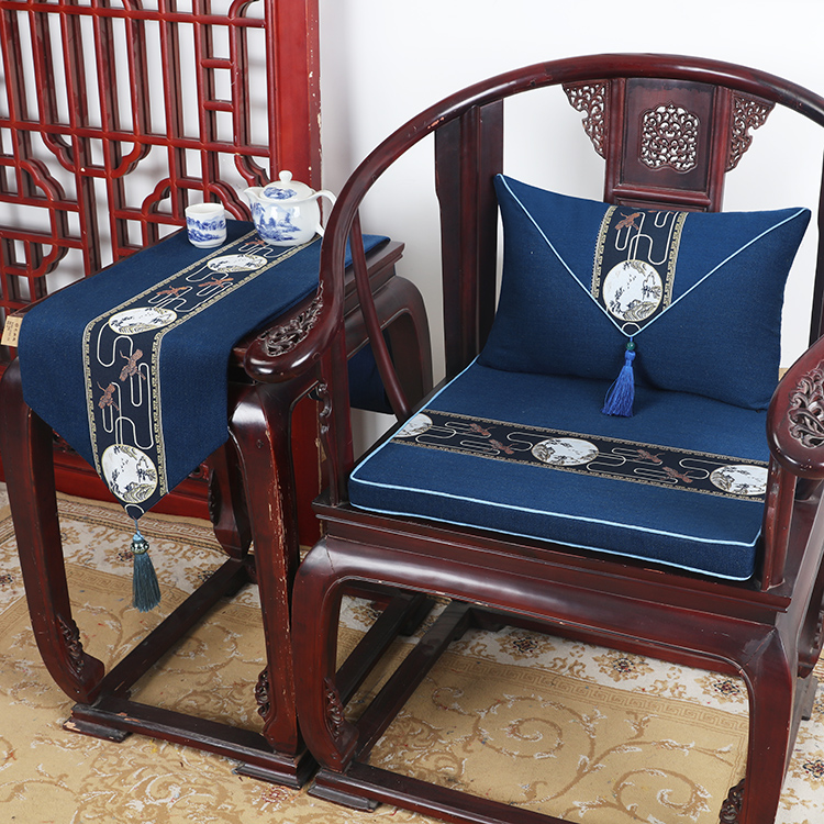 新中式紅木沙發圈椅墊古典風格布藝椅墊多款尺寸材質可選