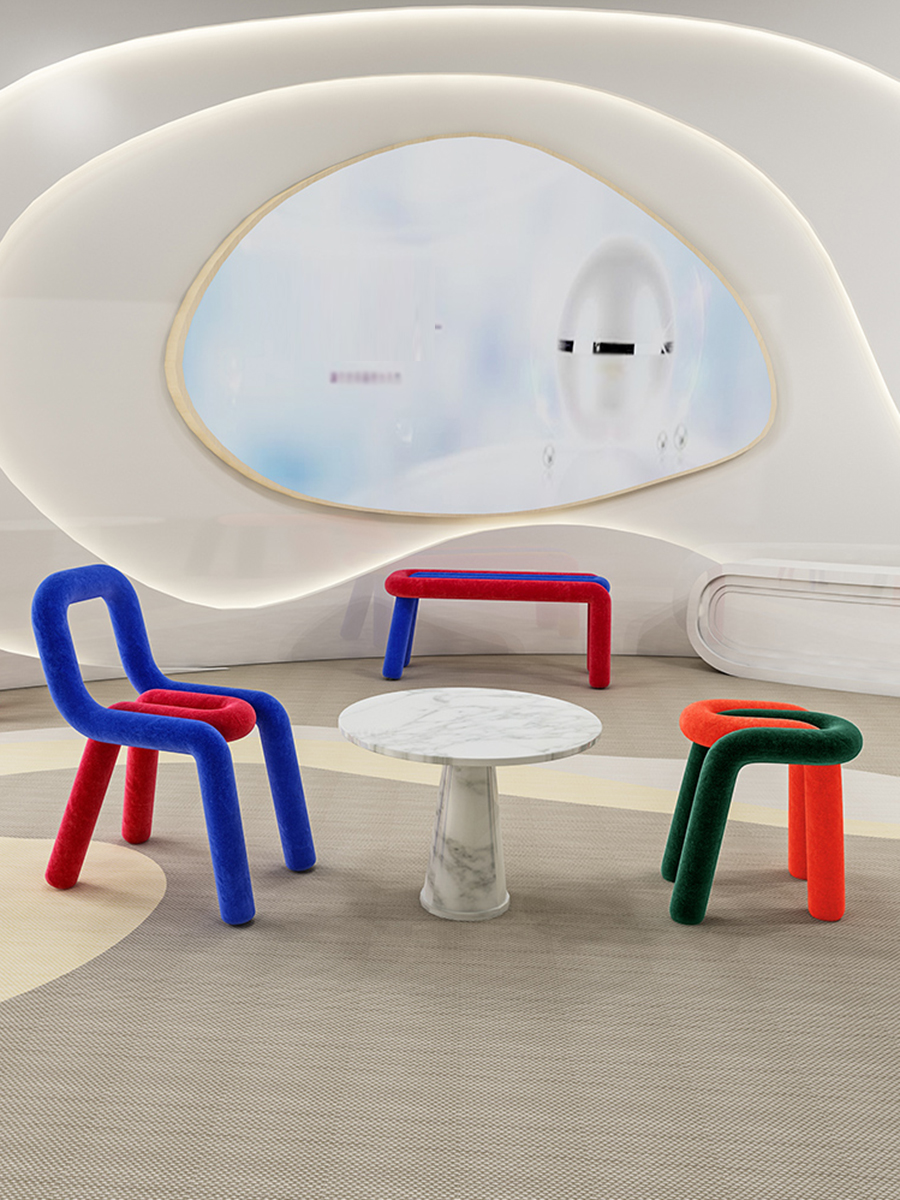 創意梳妝台凳子網紅化妝凳設計師藝術簡約個性造型椅服裝店換鞋凳 (8.3折)